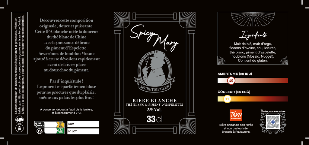 Spicy Mary - Blanche Thé Piment - 33 CL